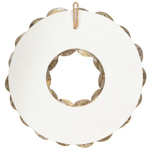 Prodotto Ghirlanda decorativa in legno abalone lumache bianco naturale H30cm