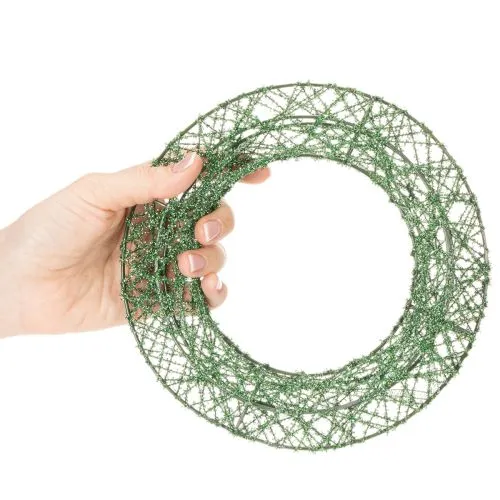 Ghirlanda decorativa in rete metallica verde per progetti fai da te, 19 cm, 2 pezzi | Floristik24.it