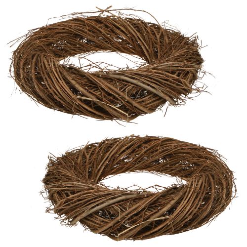 Prodotto Ghirlanda decorativa rami di olmo naturale Ø32cm–35cm H6,5cm 2pz