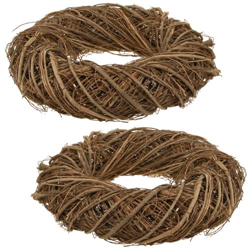 Prodotto Ghirlanda decorativa realizzata con rami di olmo naturale Ø28–30cm H6,5cm 2pz