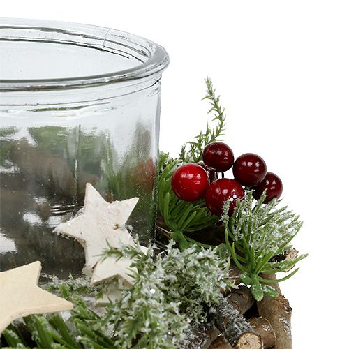 Floristik24 Ghirlanda decorativa con candela in vetro Ø20cm