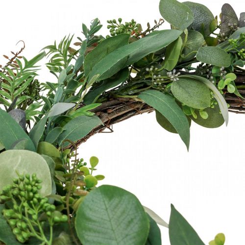 Ghirlanda decorativa lascia ghirlanda di eucalipto verde artificiale Ø55cm