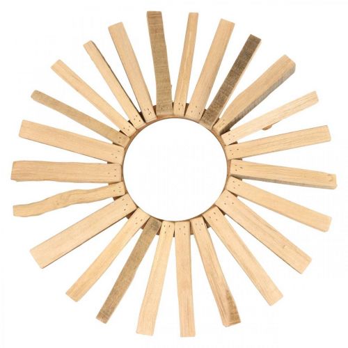 Ghirlanda decorativa ghirlanda in legno motivo sole rustico vintage Ø40cm