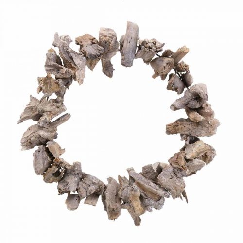 Ghirlanda decorativa Ghirlanda naturale Radice decorativa in legno naturale bianco Ø30cm