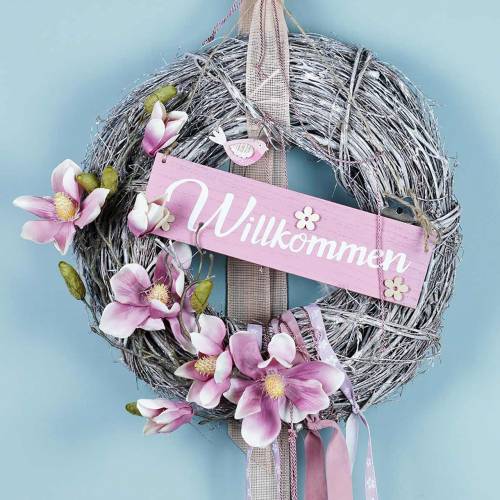 Floristik24 Ghirlanda decorativa salice Ø40cm bianco lavato
