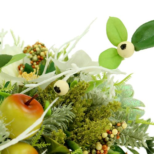 Floristik24 Ghirlanda decorativa con rose Ø40cm bianca, verde