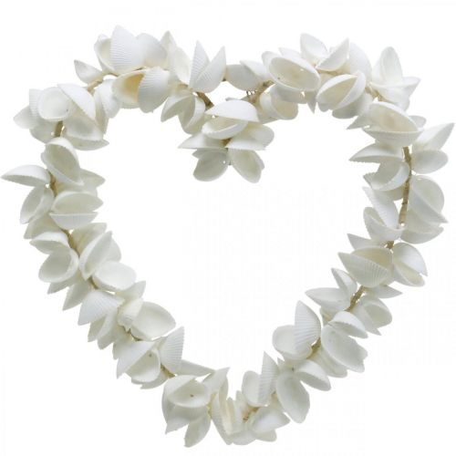 Cuore di conchiglia, decorazione marittima di San Valentino, cuore decorativo di conchiglie, decorazione marina 34×34 cm