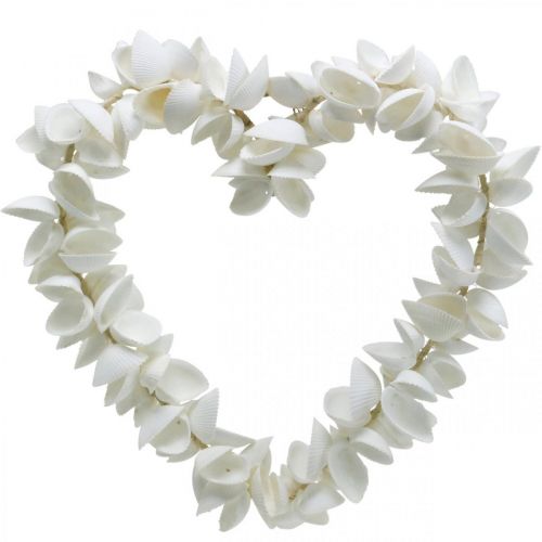 Floristik24 Cuore di conchiglia, decorazione marittima di San Valentino, cuore decorativo di conchiglie, decorazione marina 34×34 cm