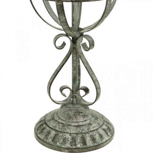 Floristik24 Oggetto decorativo, porta ghirlande, decoro in metallo grigio, marrone, bianco shabby chic H62,5cm Ø16cm