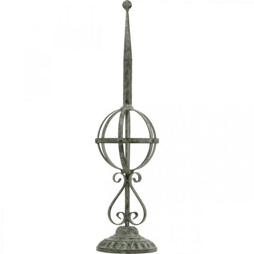 Floristik24 Oggetto decorativo, porta ghirlande, decoro in metallo grigio, marrone, bianco shabby chic H62,5cm Ø16cm
