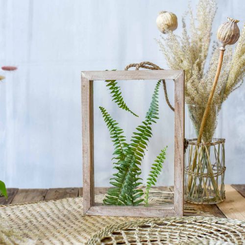 Floristik24 Cornice decorativa con cavità, erbario per appendere, decorazione in legno fai da te 29×20 cm
