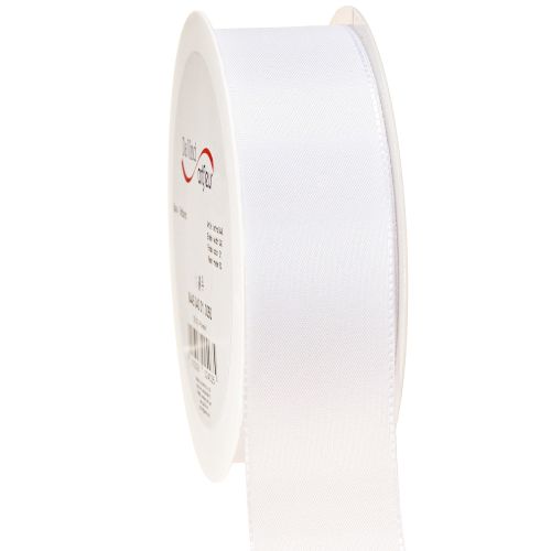 Floristik24 Nastro decorativo regalo in poliestere bianco 40 mm 50 m