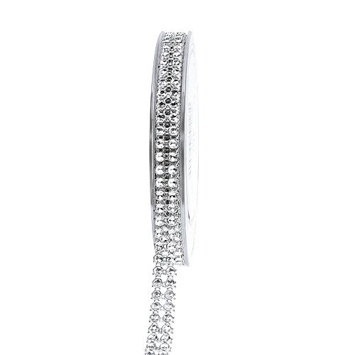 Nastro decorativo argento, lucido 10mm 4m