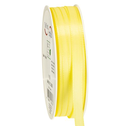 Nastro decorativo in taffetà, nastro regalo giallo chiaro 10 mm 50 m