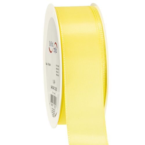 Nastro decorativo in taffetà, nastro regalo giallo chiaro 40 mm 50 m