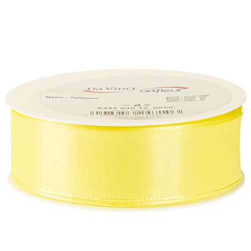 Prodotto Nastro decorativo in taffetà, nastro regalo giallo chiaro 40 mm 50 m