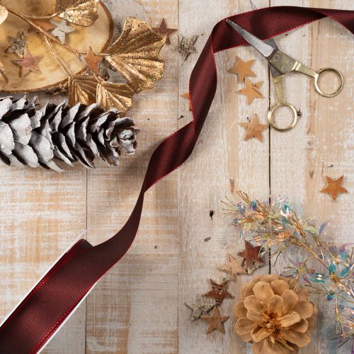 Nastro regalo, elegante e lucido nastro in taffetà per occasioni festive, largo 25 mm, lungo 50 m. | Floristik24.it