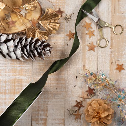 Nastro decorativo, nastro in taffetà lucido per decorazioni, largo 25 mm, lungo 50 m. | Floristik24.it
