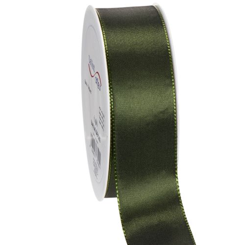 Nastro di raso per confezioni regalo, nastro di taffetà, verde, largo 40 mm, lungo 5 m.