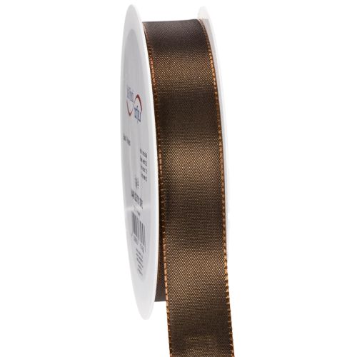 Nastro in taffetà marrone in rotolo, versatile per decorazioni, largo 25 mm, lungo 50 m. acquistare | Floristik24.it
