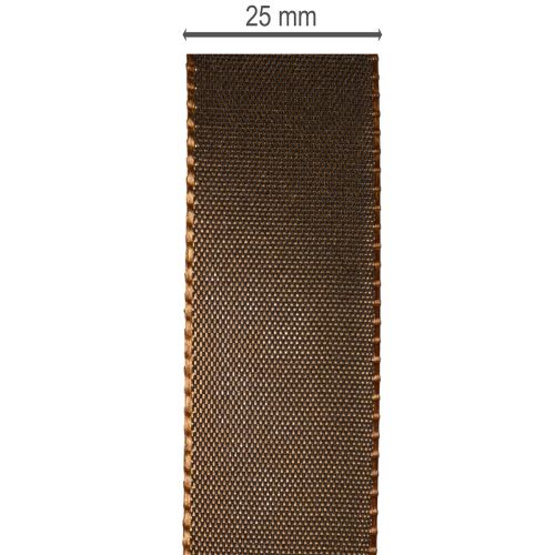 Nastro in taffetà marrone in rotolo, versatile per decorazioni, largo 25 mm, lungo 50 m. | Floristik24.it