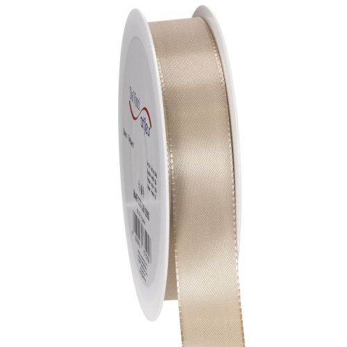 Nastro decorativo in taffetà satinato beige, 25 mm, 50 m acquistare | Floristik24.it