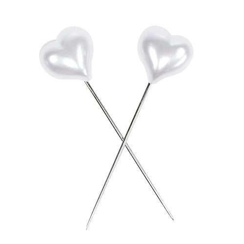 Floristik24 Ago decorativo cuore bianco 1,5 cm 36 pezzi