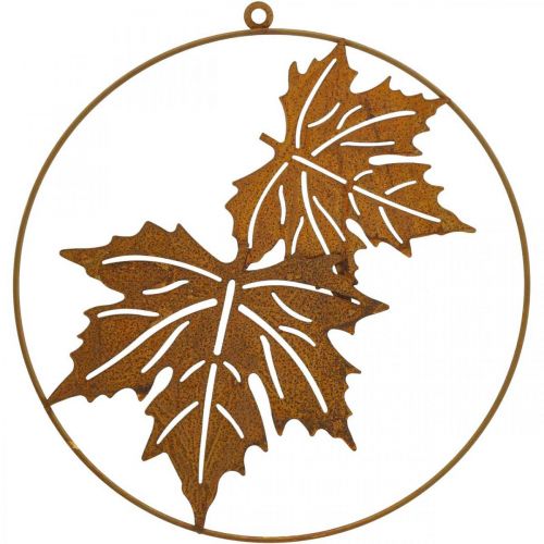 Decoro anello foglia patina metallo anello decorazione ruggine decorazione murale Ø30cm
