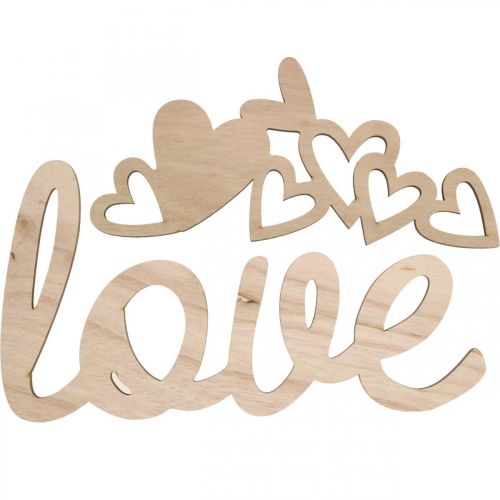 Floristik24 Cuori &quot;Amore&quot; decoro in legno naturale con segno decorativo calamita 20,5/25cm 6 pezzi