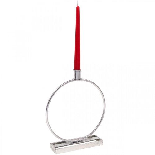 Floristik24 Anello decorativo portacandele in metallo argento antico Ø25cm H30.5cm