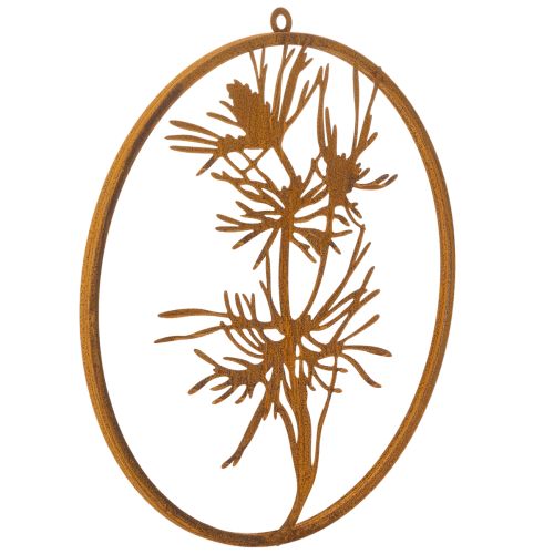 Anello decorativo in metallo, decorazione da parete in acciaio effetto invecchiato, ramo di pino, Ø38cm acquistare | Floristik24.it