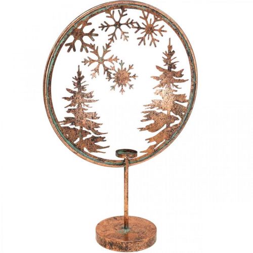 Floristik24 Anello decorativo Natale Base invernale portacandele foresta Ø37,5cm