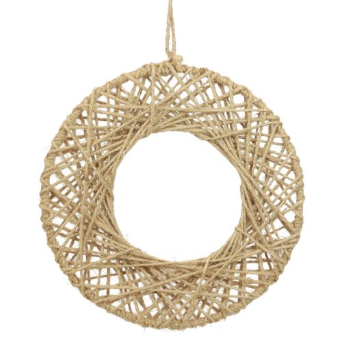 Floristik24 Anello decorativo ricoperto di iuta decorazione da appendere decorazione boho natura Ø28cm 4 pezzi