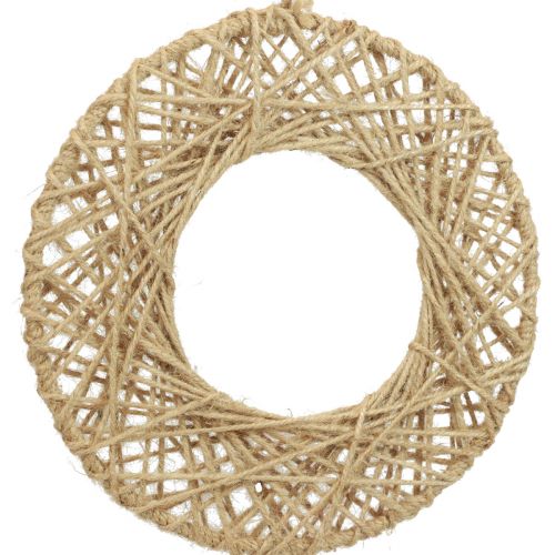 Prodotto Anello decorativo ricoperto di iuta decorazione da appendere decorazione boho natura Ø28cm 4 pezzi