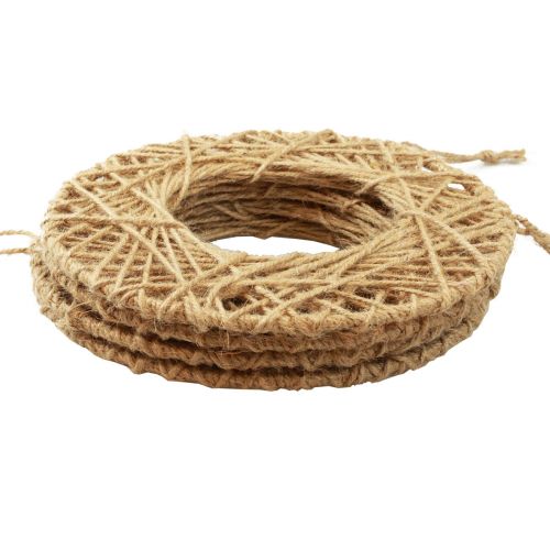 Prodotto Anello decorativo ricoperto di iuta decorazione da appendere Decorazione Boho Ø28cm 4pz