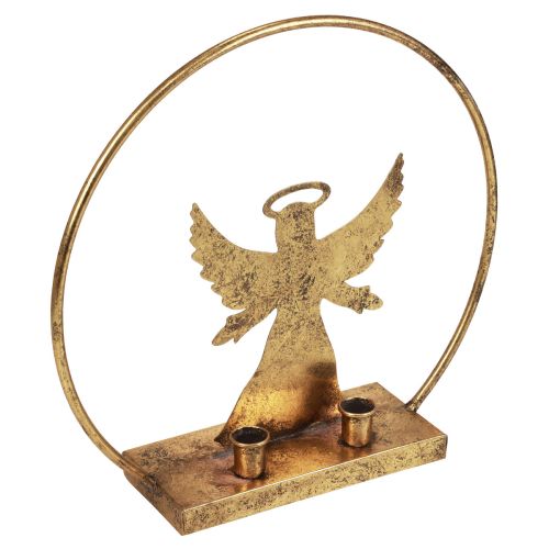 Floristik24 Anello decorativo portacandele decorativo angelo in metallo natalizio Ø37,5 cm