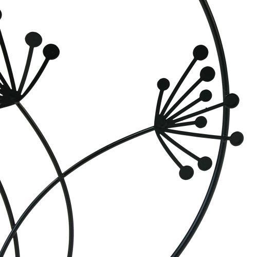 Prodotto Anello decorativo in metallo da appendere decorazione fiori neri Ø23 cm 2 pezzi