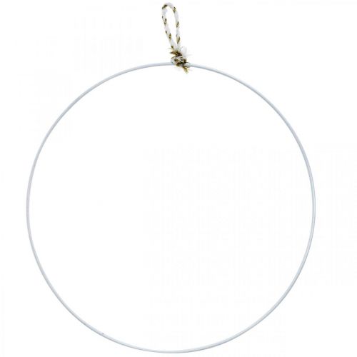 Floristik24 Anello decorativo in metallo bianco per appendere anello in metallo Ø38cm 3 pezzi