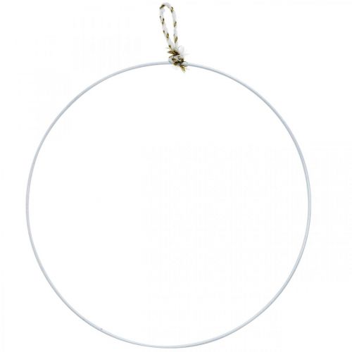 Floristik24 Anello decorativo in metallo bianco per appendere anello in metallo Ø38 cm 3 pz