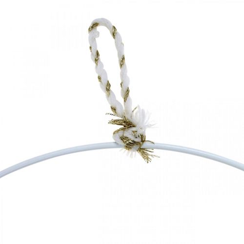 Floristik24 Anello decorativo in metallo bianco per appendere anello in metallo Ø38 cm 3 pz