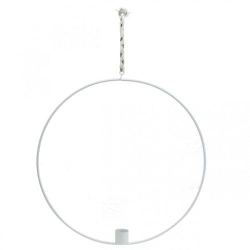 Floristik24 Candeliere da appendere anello decorativo in metallo bianco Ø28.5cm 3 pezzi