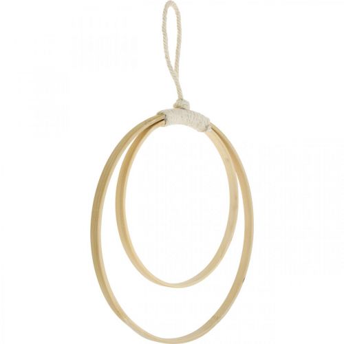 Prodotto Anello per appendere, fai da te, decorazione finestra, stile boho, doppio anello colori naturali Ø20/15cm 4 pz