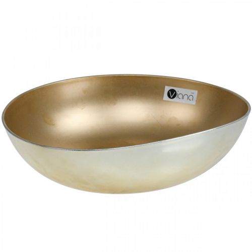 Floristik24 Ciotola decorativa per piante in oro plastica Ø30cm H9cm