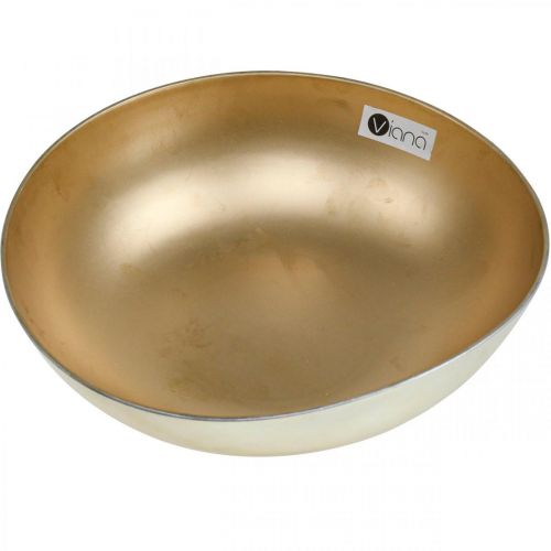 Floristik24 Ciotola decorativa per piante in oro plastica Ø30cm H9cm