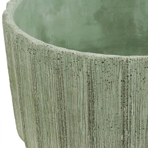 Prodotto Ciotola decorativa in ceramica verde a righe retrò Ø20cm H11cm