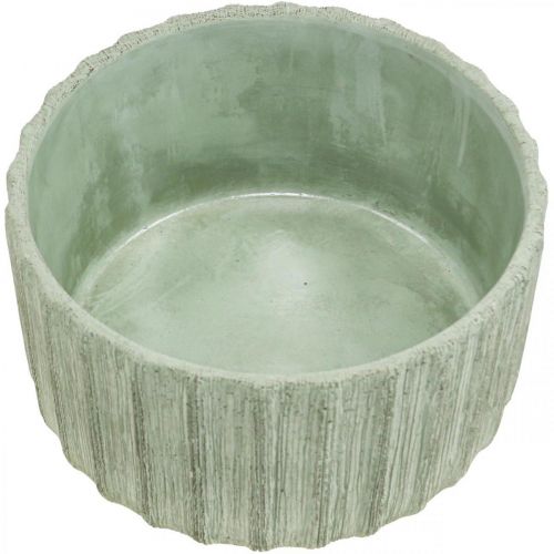 Floristik24 Ciotola decorativa in ceramica verde a righe retrò Ø20cm H11cm