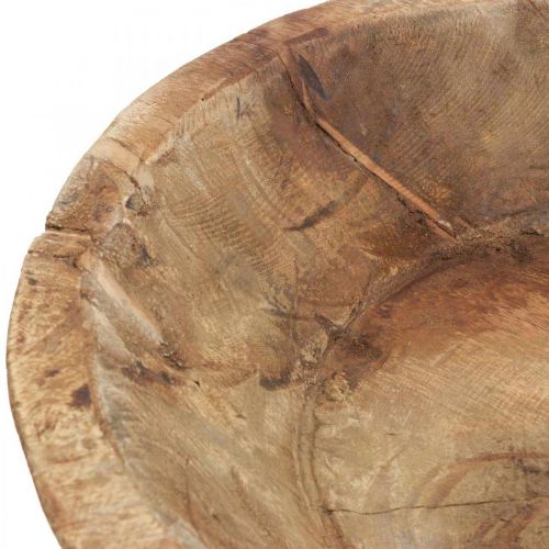 Floristik24 Ciotola decorativa ciotola in legno rotonda Ø41-50cm H9.5-11.5cm Naturale