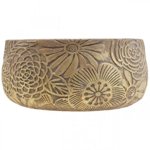 Prodotto Ciotola decorativa in ceramica fiori oro marrone Ø23,5cm H11,5cm