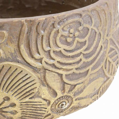 Prodotto Ciotola decorativa in ceramica fiori oro marrone Ø23,5cm H11,5cm