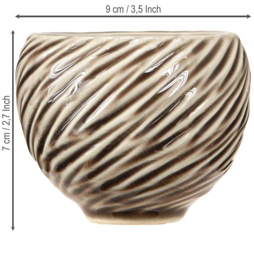 Prodotto Ciotola decorativa in ceramica a spirale Decor Beige Marrone Ø9cm 4pz